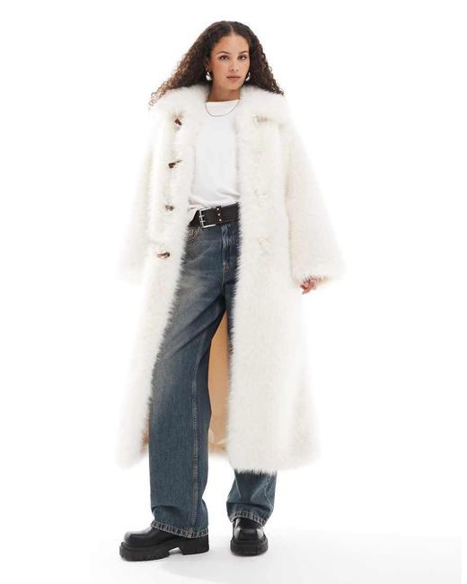 Urbancode White Monster Faux Fur Maxi Coat