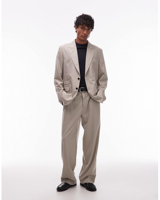 AllSaints Gray Gallow Tailored Blazer for men