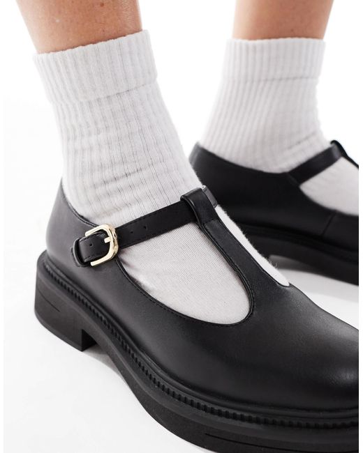London Rebel Black Sophia Chunky Mary Janes