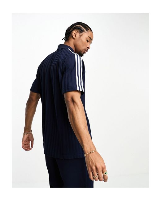 Adidas Originals Adicolor 70's - Polo Met Korte Mouwen En Strepen in het Blue