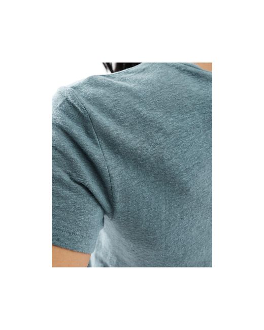 T-shirt ajusté en lin mélangé - gris cendré/ Weekday en coloris Blue