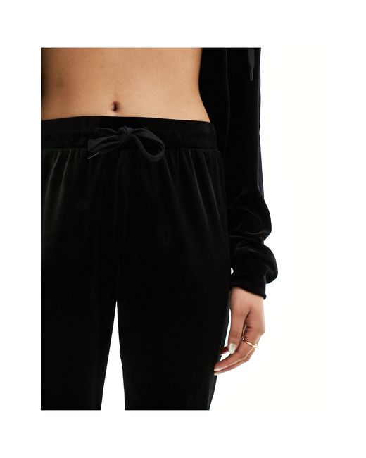 Pieces Black Velour Flare Tracksuit Trousers Co-ord