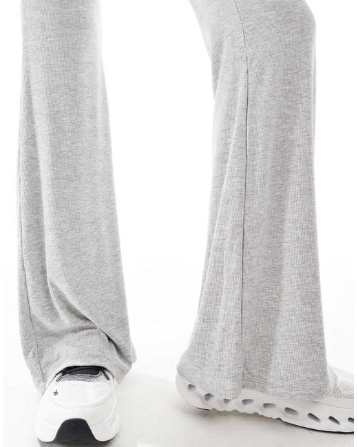 South Beach White Fold Over Flared Leggings