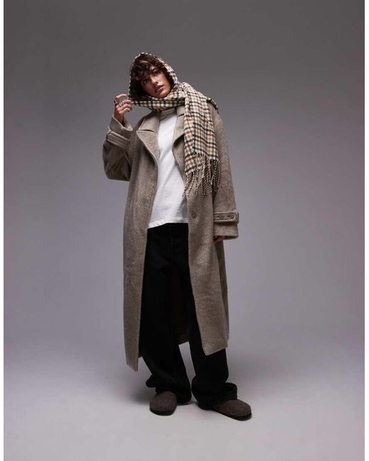 Abrigo Color Topo Cómodo Sin Cierres De -Beis Neutro TOPSHOP de color Gray