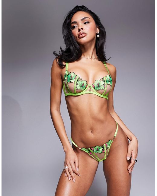 Caged hibiscus - string - citron Ann Summers en coloris Gray