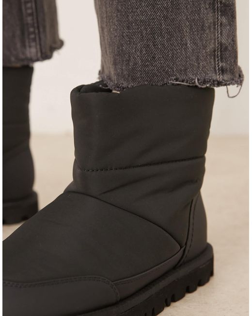 ASOS Black Audrey Nylon Snow Boots