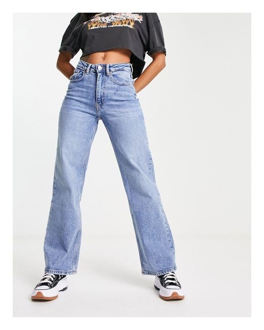 Juicy - jeans a vita alta con fondo ampio medio di ONLY in Blue