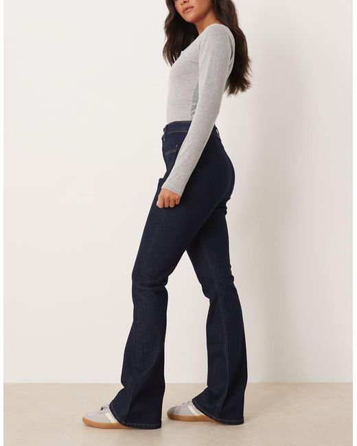 ASOS Blue Super High Waist Flare Jean With Comfort Stretch