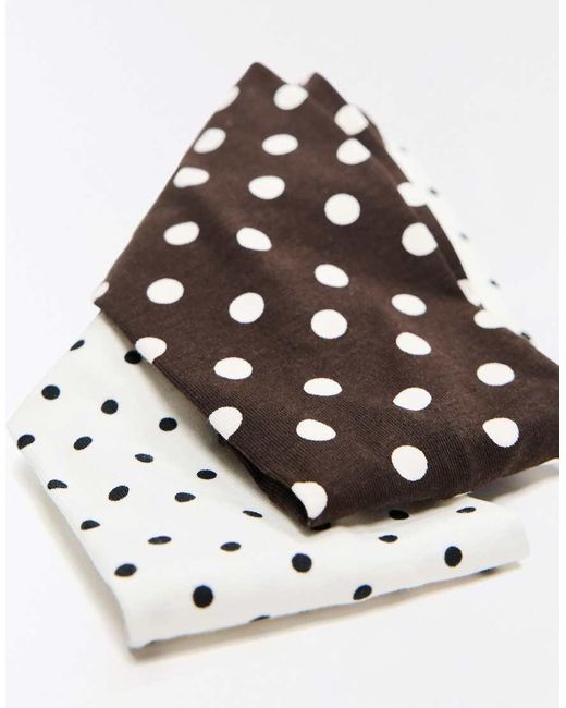 Bershka Black Pack Of 2 Polka Dot Hairbands