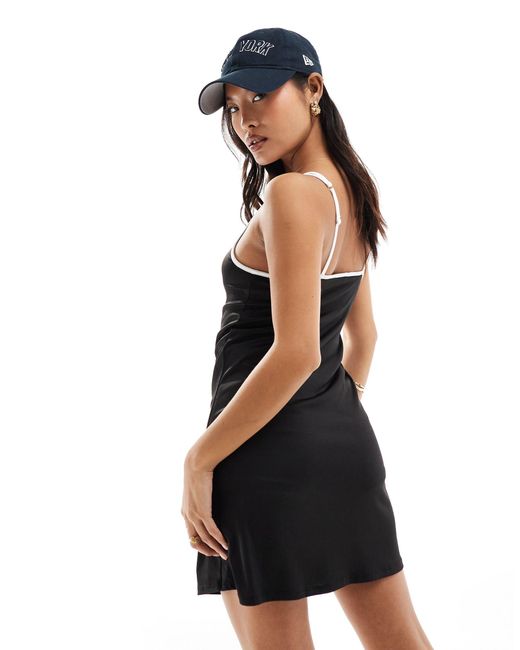 Vero Moda Black Jersey Mini Skort Dress With Contrast Trim