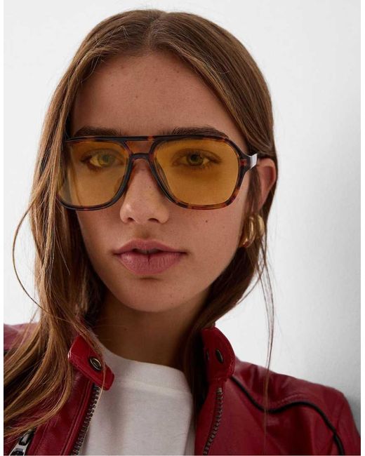 Bershka Metallic Retro Sunglasses