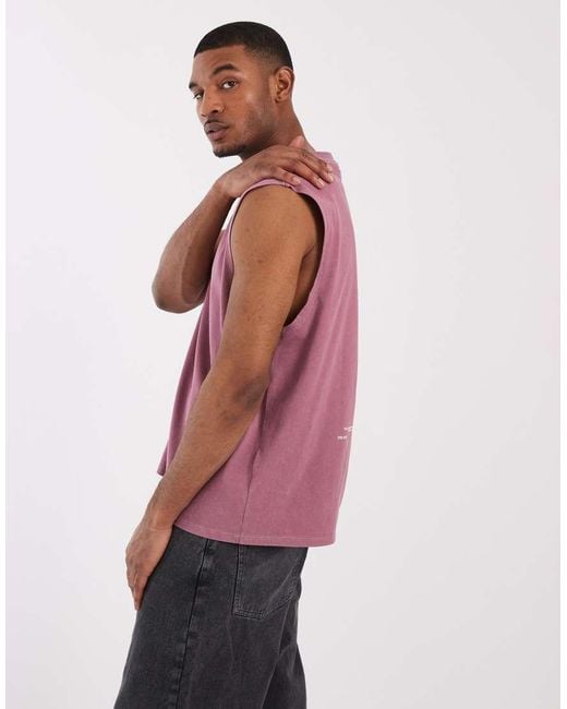 ASOS Red Oversized Tank With Celestial Spine Print for men