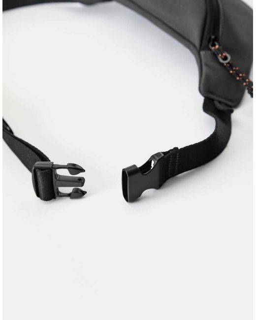 Pull&Bear Black Mixed Fabric Stwd Belt Bag for men