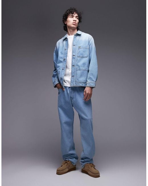 Lacoste – jeans-hemdjacke in Blue für Herren