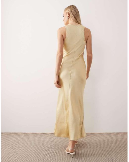 ASOS Natural Scoop Satin Maxi Dress