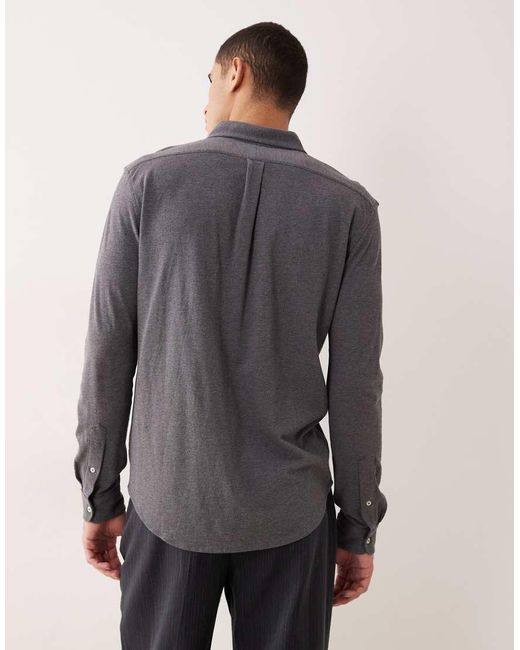 Polo Ralph Lauren Gray Icon Logo Pique Shirt for men