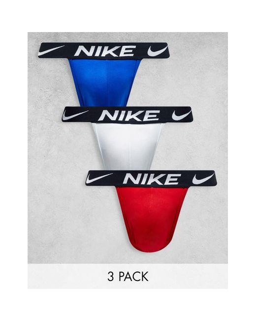Nike – 3er-pack jockstraps in Blue für Herren