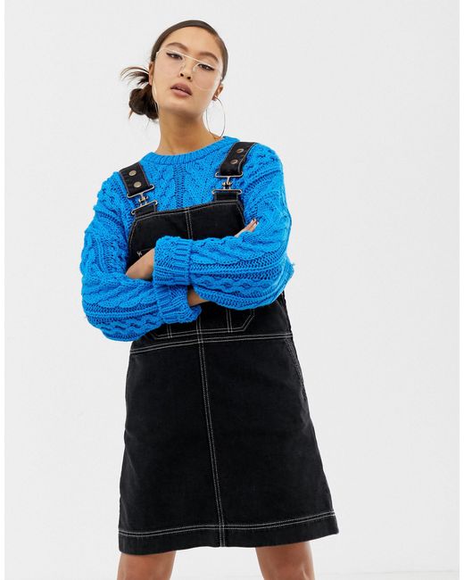 black denim pinafore