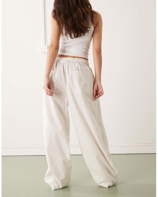 Collusion Natural Xl Balloon Pant With Linen