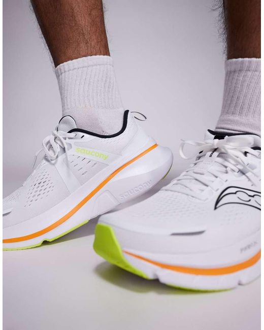 Zapatillas De Deporte Blancas Y Naranjas Para Correr Guide 18 De -Blanco Saucony de hombre de color Purple