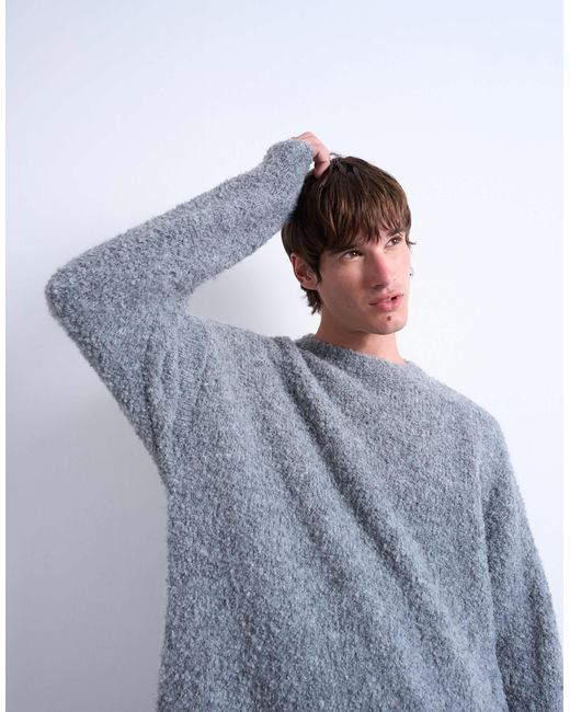 Pull décontracté en maille bouclée - clair Topman pour homme en coloris Gray