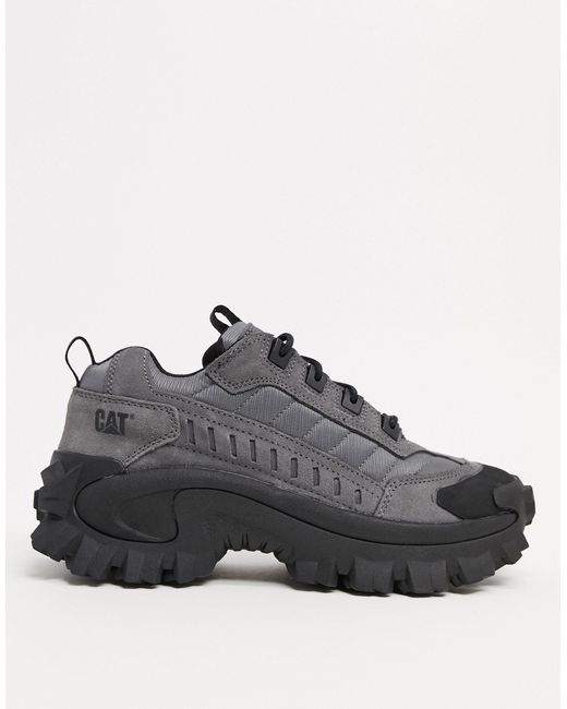 Caterpillar Gray Cat Intruder Chunky Sole Trainers for men