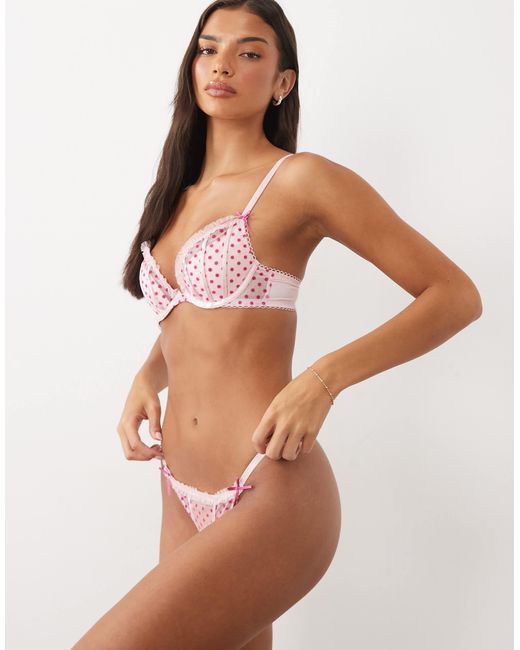 String à pois floqués clair Ann Summers en coloris Brown