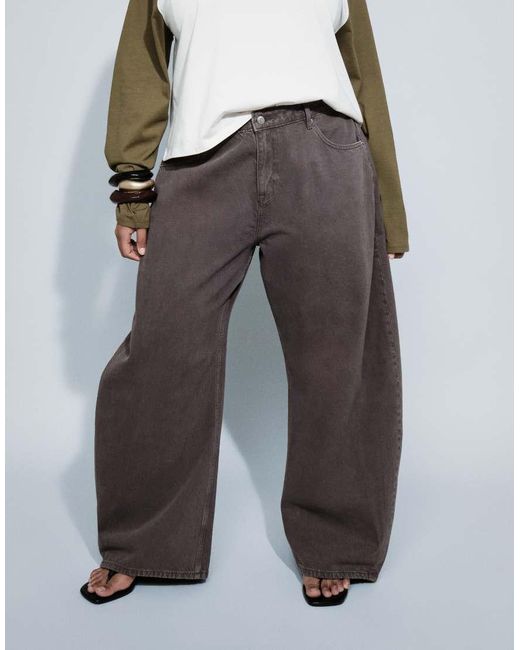 ASOS White Asos Design Curve Bow Barrel Jean