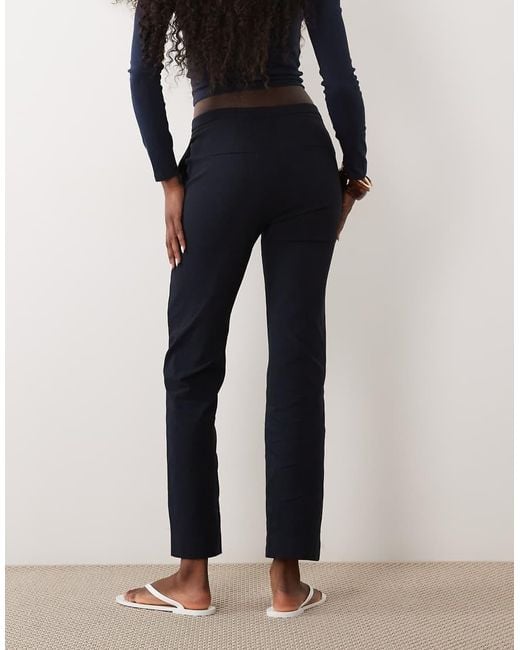 Mango Blue Tailored Slim Trouser