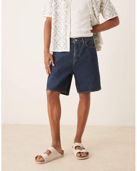 Abercrombie & Fitch Blue Loose Denim Shorts for men