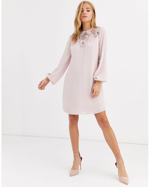 lipsy embroidered button dress