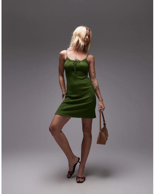 TOPSHOP Green – mini-trägerkleid