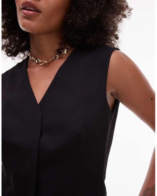 Gilet Sartoriale Accollato di ASOS in Black