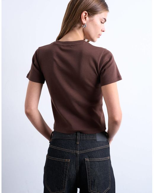 TOPSHOP Brown Shrunken Everyday Tee