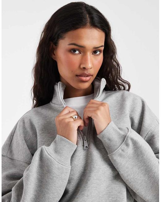 Dickies Gray Oakport 1/4 Zip Sweatshirt