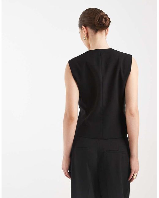 Vero Moda Black Mix & Match Asymetric Button Tailored Waistcoat