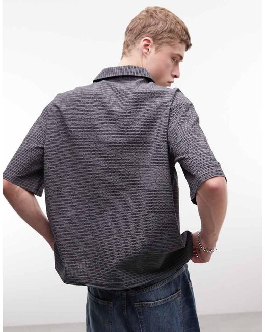 Weekday Gray Oversized Short Sleeve Shirt for men