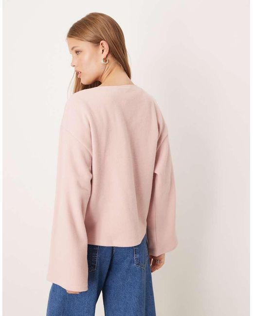 ASOS Blue Supersoft Wide Sleeve Hardware Detail Cardigan