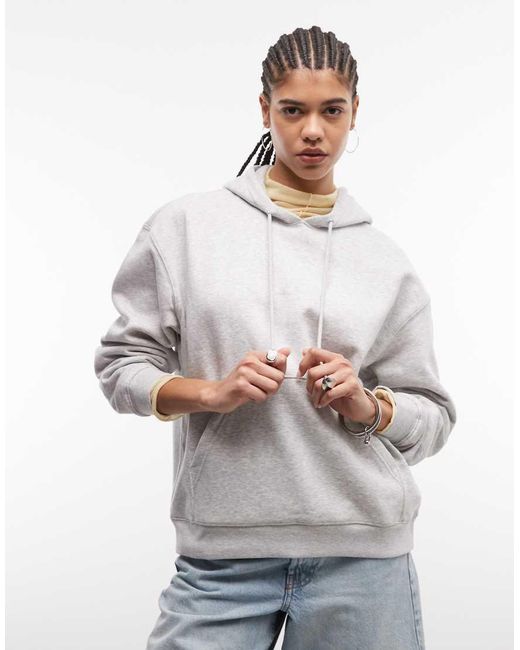 Sudadera Gris Con Capucha Essence De Weekday de color White