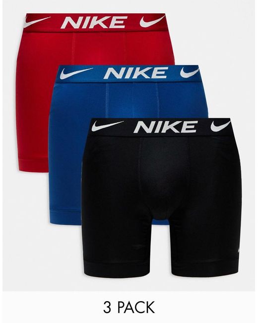 Nike Blue Dri-fit Essential Microfibre Briefs 3 Pack for men