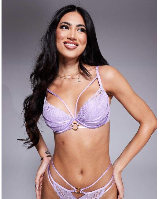 Ann Summers Purple Compelling Padded Plunge Bra