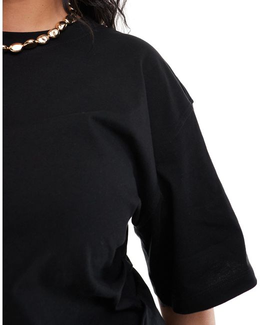ASOS Black Asos Design Curve Corset Waist T-shirt