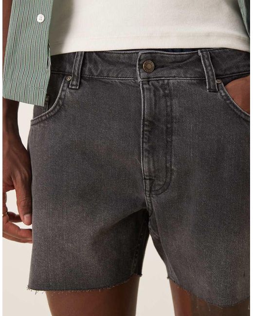 Pantaloncini Di Jeans Taglio Corto Slim Neri Con Strappi di ASOS in Green da Uomo