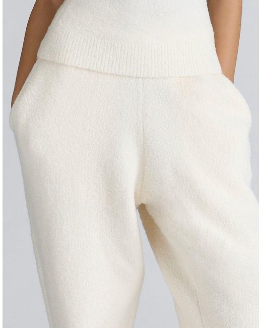 House Of Cb White Geena Ivory Wool Boucle Knit Trousers
