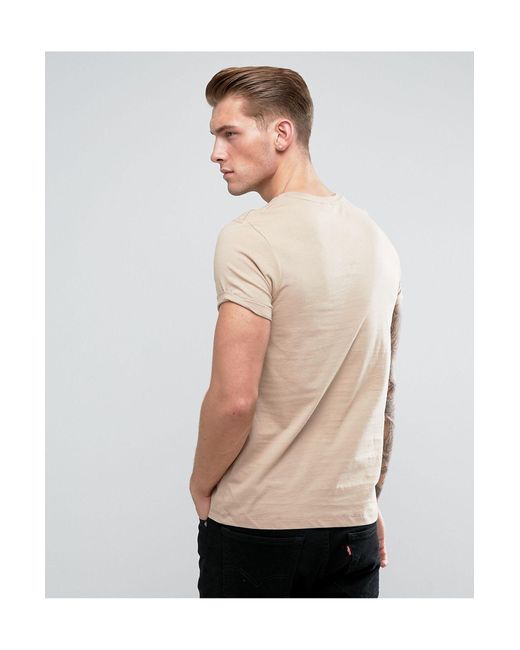ASOS White T-shirt With Crew Neck And Roll Sleeve-neutral for men