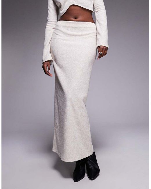 ASOS Purple Brushed Rib Column Maxi Skirt