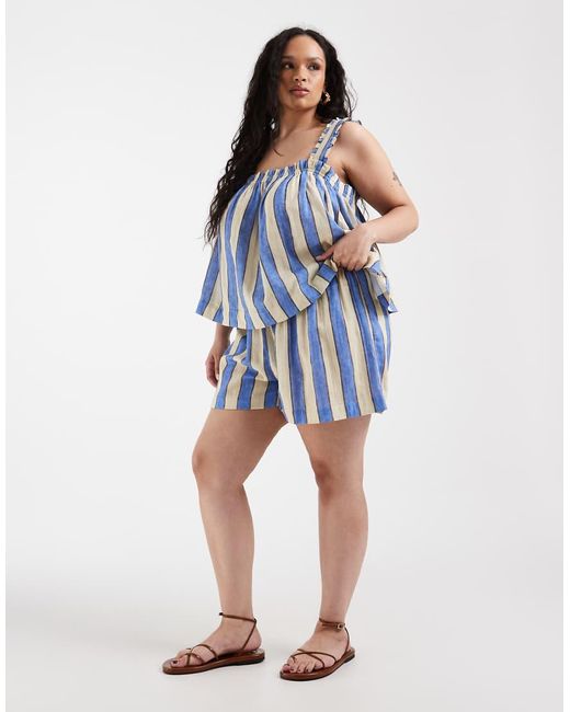 ASOS Blue Asos Design Curve Delilah Beach Shorts