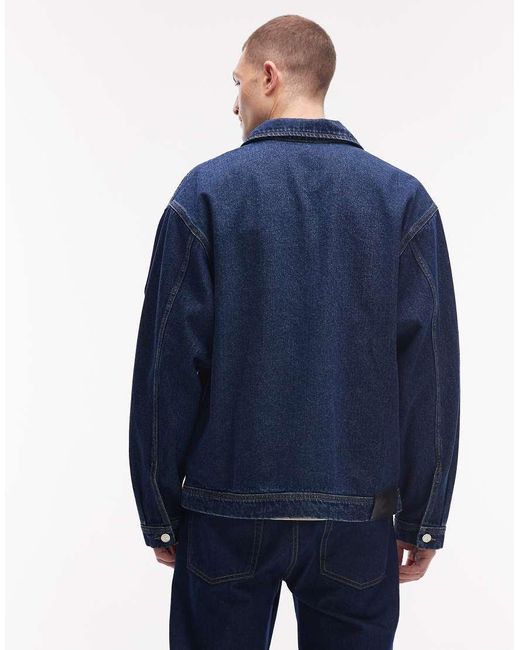 No Problemo Blue Heavyweight Denim Zip Up Jacket for men