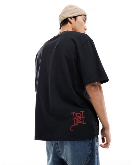 T-shirt oversize slavata con grafica di cobra di Ed Hardy in Black da Uomo