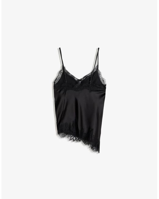Bershka Metallic Asymmetric Sateen Strappy Top